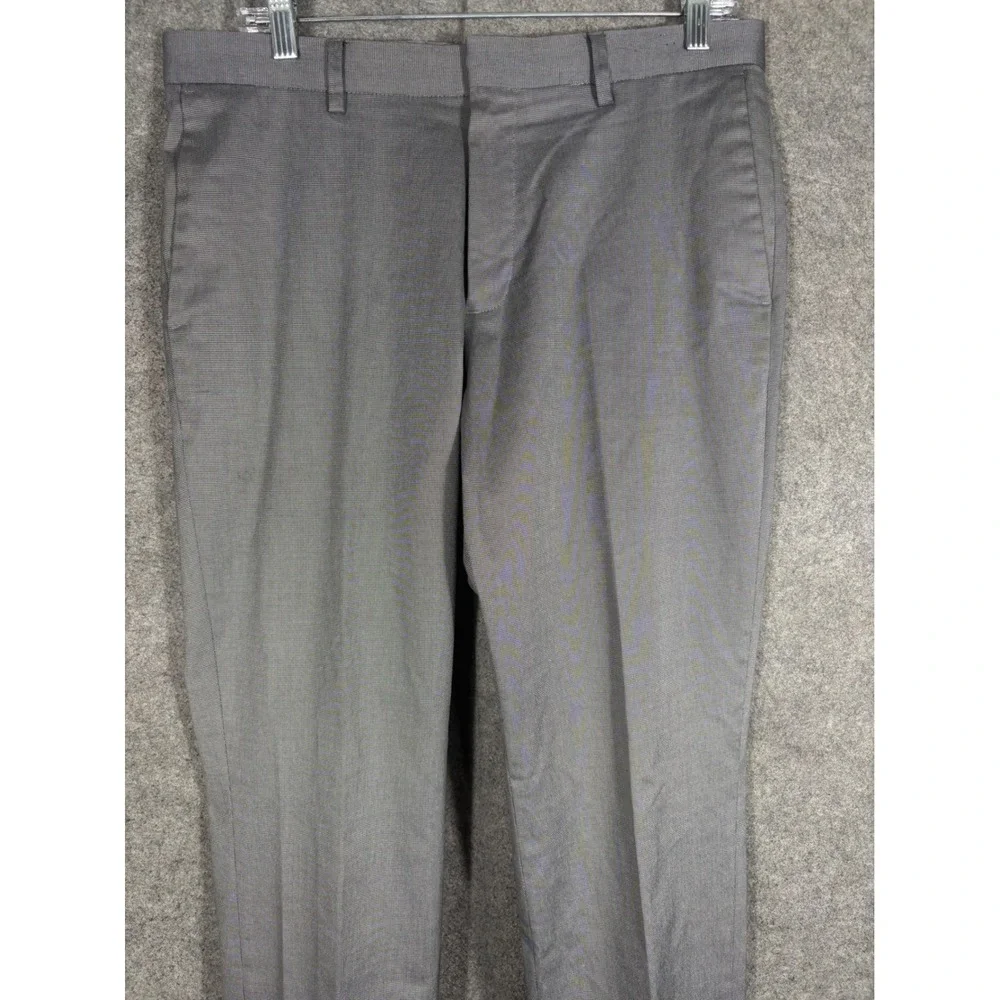 Banana Republic Slim Fit Gray‎ Cotton Blend Dress Pants Mens 32x30 Flat Front
